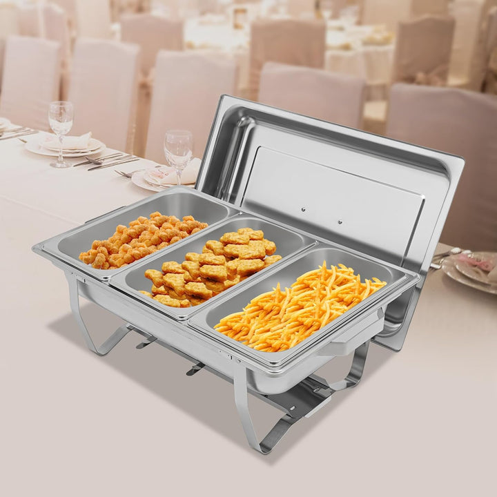 Chafing Dish Edelstahl 5 Liter Warmhaltebehälter Speisenwärmer mit Deckel Buffetwärmer Buffet Zubehö