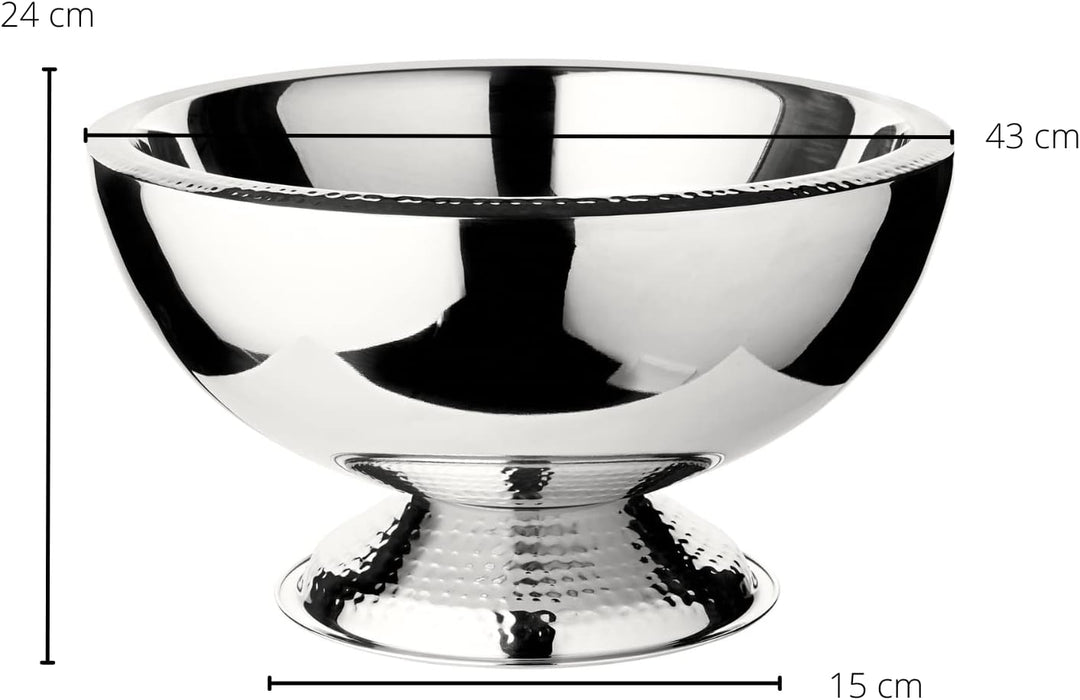 EDZARD Champagner Kühler Till (Ø 43 cm, gross) aus Edelstahl - Flaschenkühler, Sektkühler doppelwand