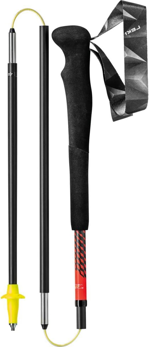 LEKI Cressida Sticks bright red-neonyellow-naturalcarbon 125cm, bright red-neonyellow-naturalcarbon
