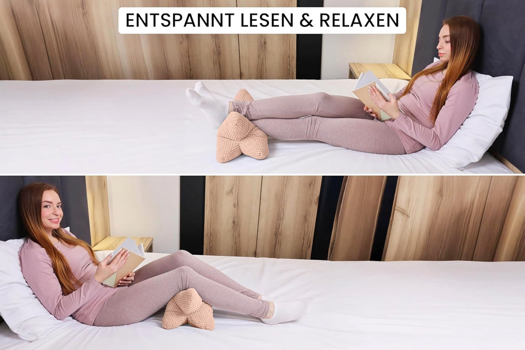Amilian Leseknochen 44x22 cm - Lesekissen zum Lesen, Knochenkissen; Nackenkissen in Knochenform, Buc