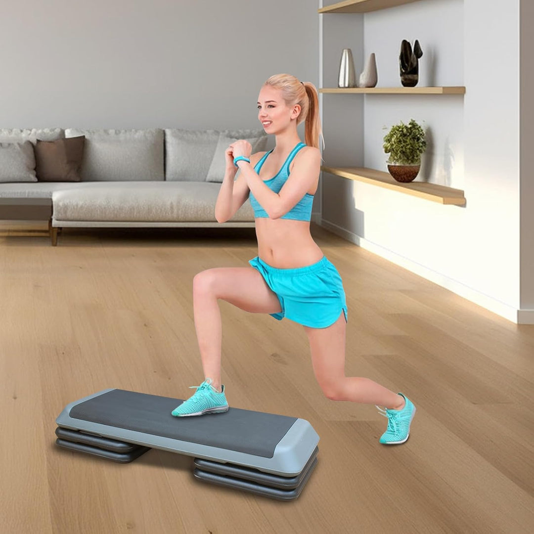 Aerobic Stepper 3-fach Höhenverstellbar Steppbrett 10/15/20 cm, Stepbench für zuhause bis 200 kg, Ru