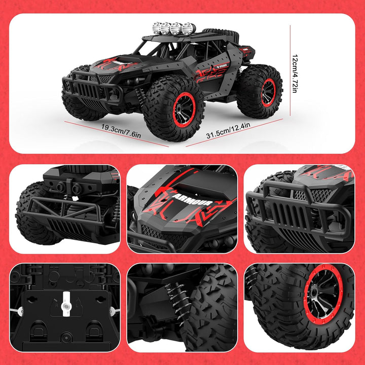 Ferngesteuertes Auto Offroad für Junge draussen mit 2-Akku 70 Minuten 1:16 Massstab RC Buggy 25KM/H