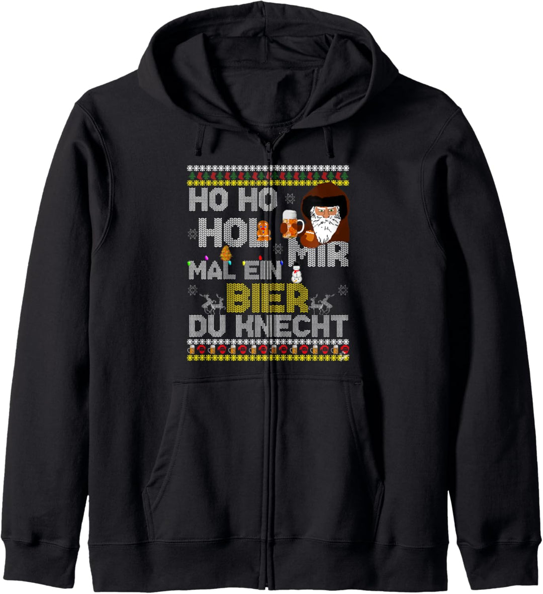 ho ho hol mir mal ein Bier du Knecht lustiges Weihnachts Kapuzenjacke