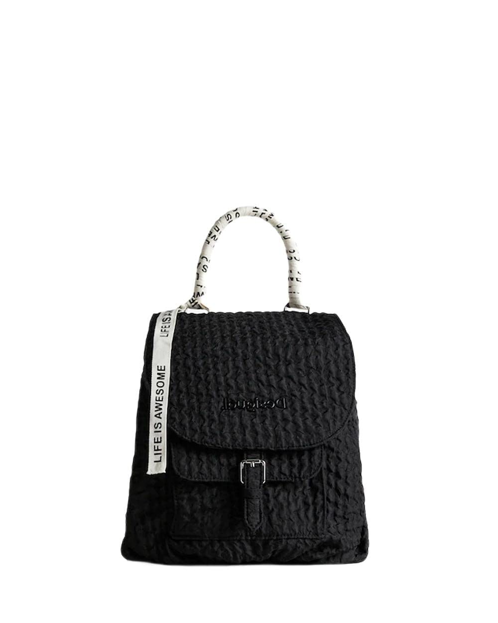 Desigual Womens Back_Free Ankara Backpack Medium, Black