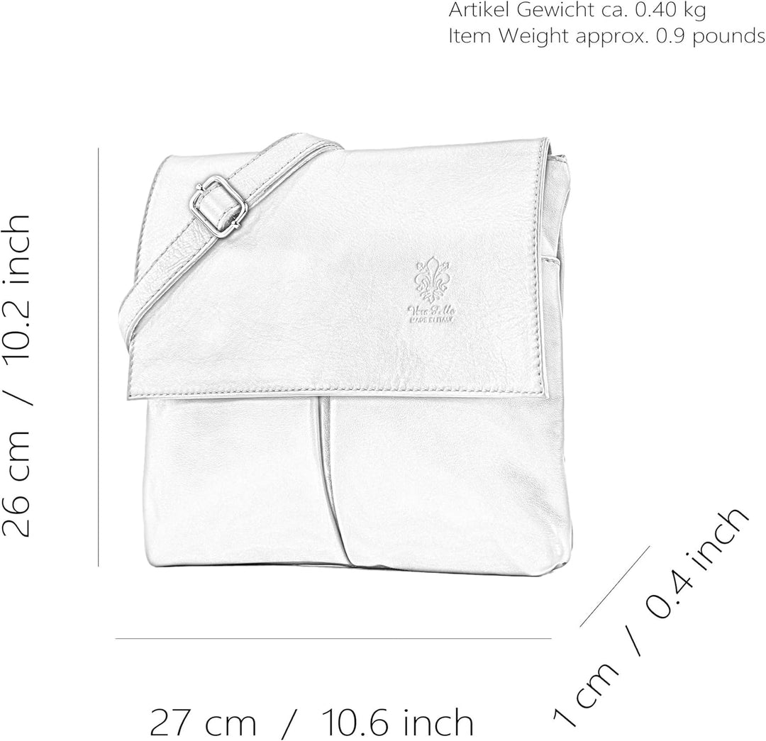 modamoda de - T63 - ital Umhängetasche Schultertasche Nappaleder Dunkelrot, Dunkelrot