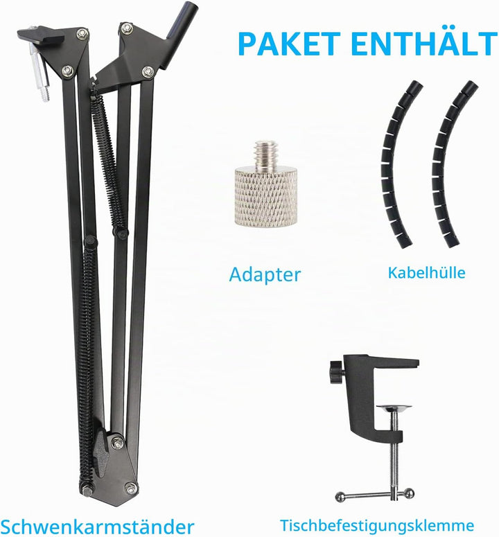 YOUSHARES Wave1 Mikrofon Arm - Wave 3 Mikrofonständer Mikrofonarm Mikrofon Halter mit Klipp Montage