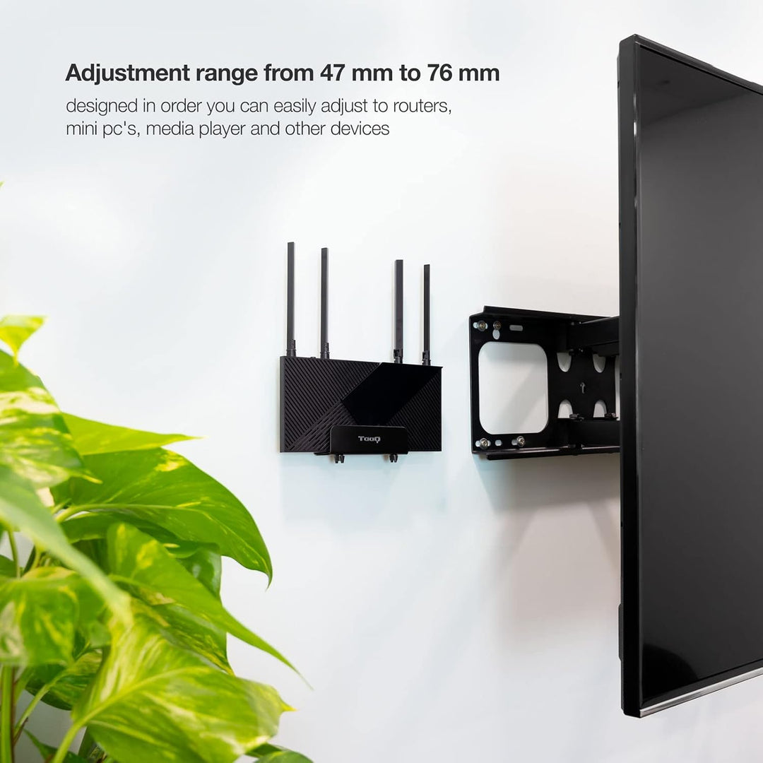 TOOQ TQMPM4776 - Universal-Wandhalterung für Media Player, Router, MiniPC, Farbe Schwarz