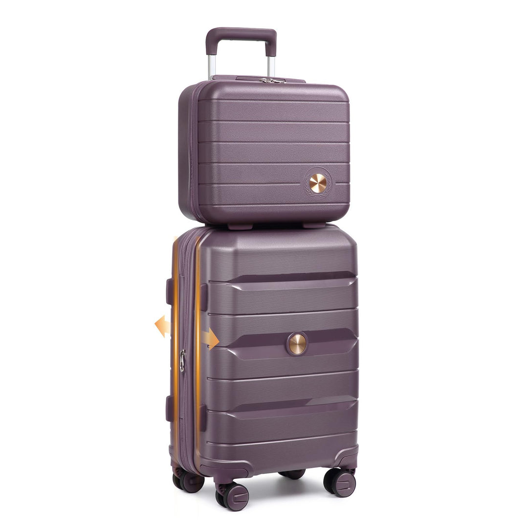 Sea choice Hartschalen Koffer Trolley Erweiterbar Kabinen Handgepäck 100% PP Leicht Reisekoffer mit