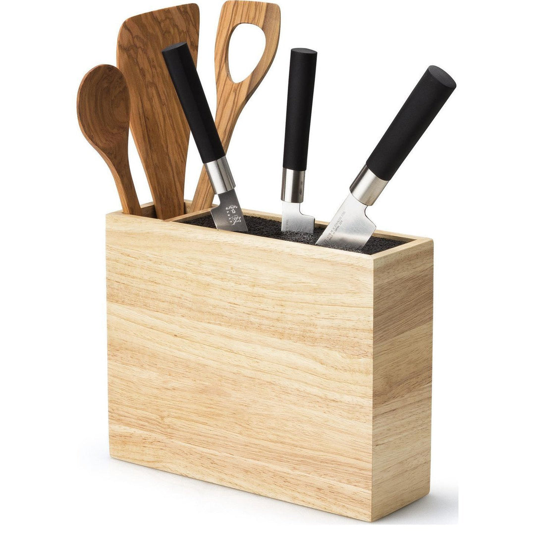 Continenta Messerblock mit flexiblem Einsatz und Utensilienbehälter, 27,5 x 9 x 21,5 cm