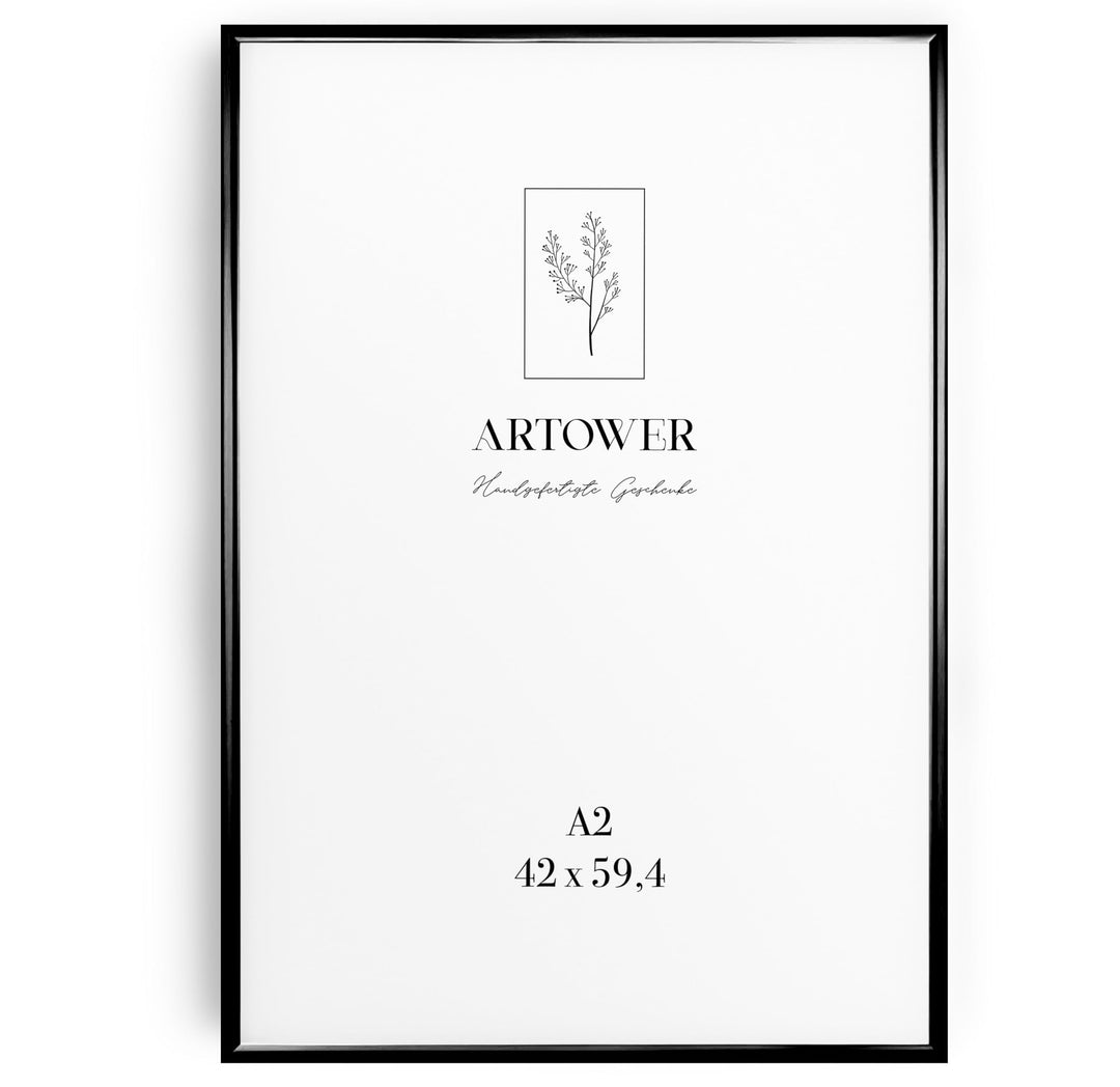 Artower® Bilderrahmen Schwarz Metall Dünner Rahmen für DIN A2 42 x 59,4 cm | Posterrahmen Gross Coll