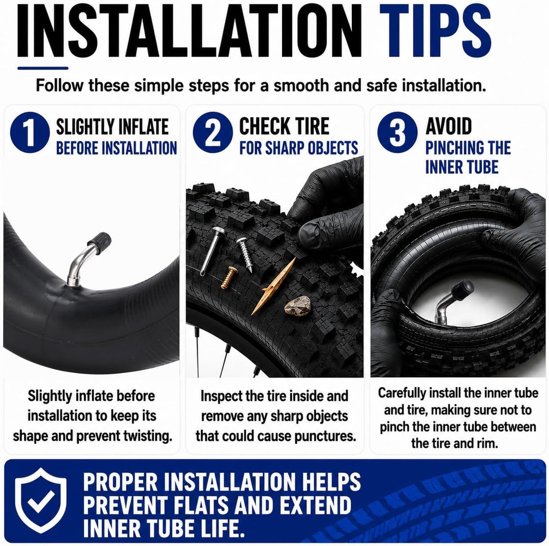 (2-Pack) 10x2.75-6.5 Thicker Inner Tubes with CR202 100°Angled Valve for Electric Scooters & Mini Bi