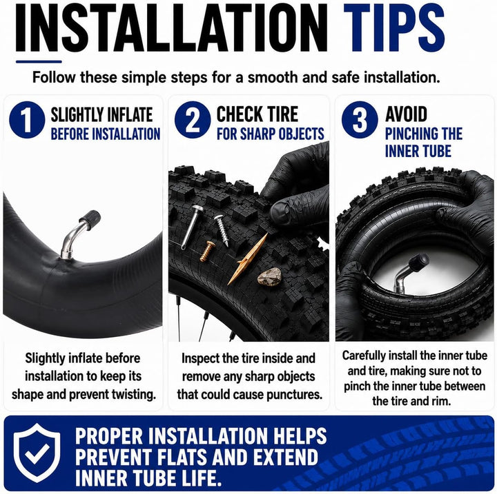 (2-Pack) 10x2.75-6.5 Thicker Inner Tubes with CR202 100°Angled Valve for Electric Scooters & Mini Bi