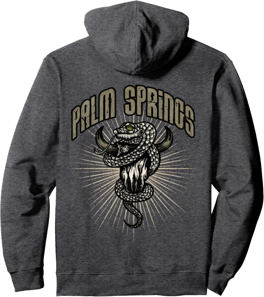 Palm Springs California Snake Skull Desert Trendige Grafik Pullover Hoodie