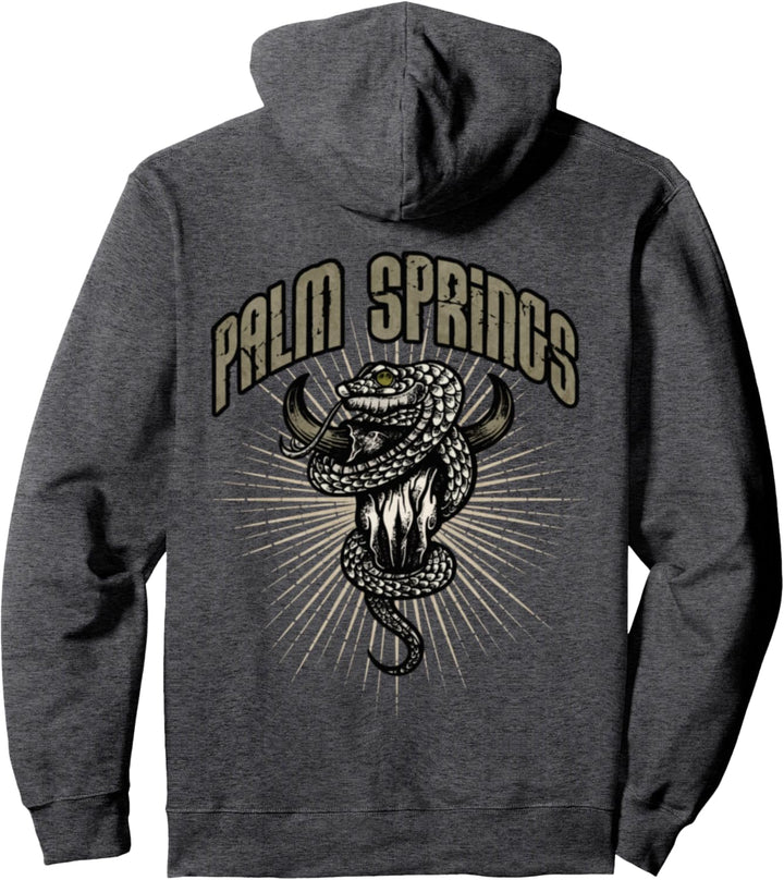 Palm Springs California Snake Skull Desert Trendige Grafik Pullover Hoodie