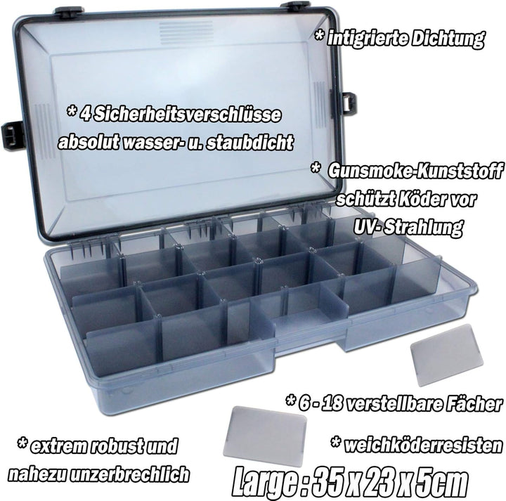 Angel-Berger Pro Tackle Box Zubehörbox Köderbox wasserdicht Large, Large