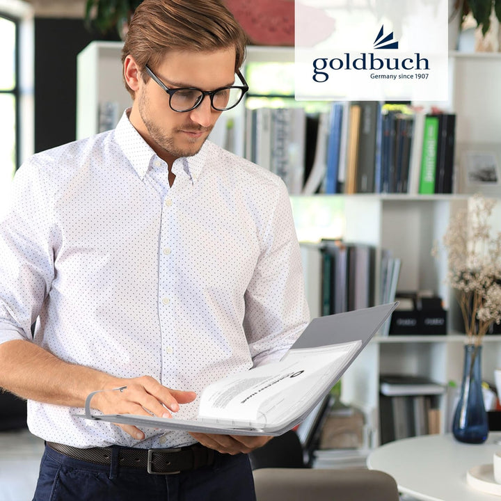 goldbuch 53809 Dokumentenmappe Cezanne für DIN A4 Unterlagen, Ringbuchmappe inklusive 5 Sichthüllen,