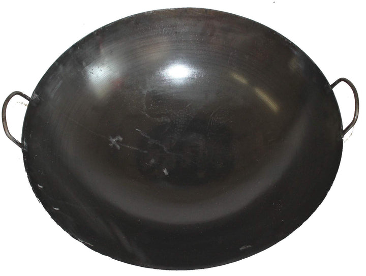 AAF Nommel ® Wok Ölwanne ca. 65 cm Durchmesser mit 2 Griffen/Henkeln mit rundem Boden für Gas, Gastr