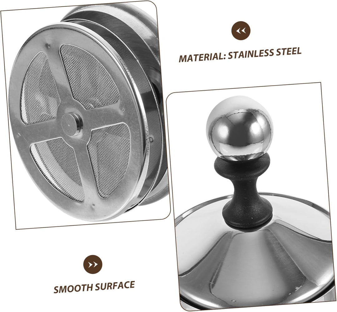 TOYANDONA Milchaufschäumer Manuell Aus Edelstahl Mit Doppelgitter-belüfter Handpumpe Für Cappuccino