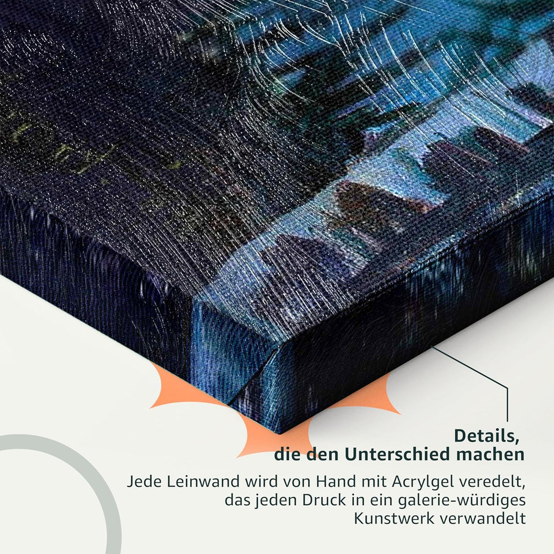 murando HandArt Bilder auf Leinwand Hirsch 150x50 cm 1 tlg Leinwandbild Wandbilder Wohnzimmer Wandde