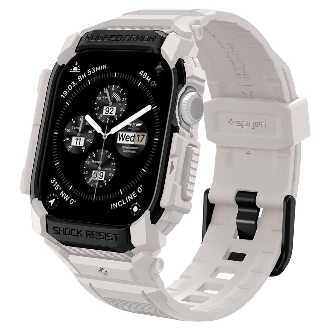 Spigen Rugged Armor Pro Hülle mit Armband Kompatibel mit Apple Watch 11/10 42mm (2025/2024) Dünenbei