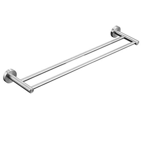 Leekayer Badezimmer-Handtuchhalter, 40 cm, doppelter Arm, gebürsteter Nickel, Handtuchring, Edelstah