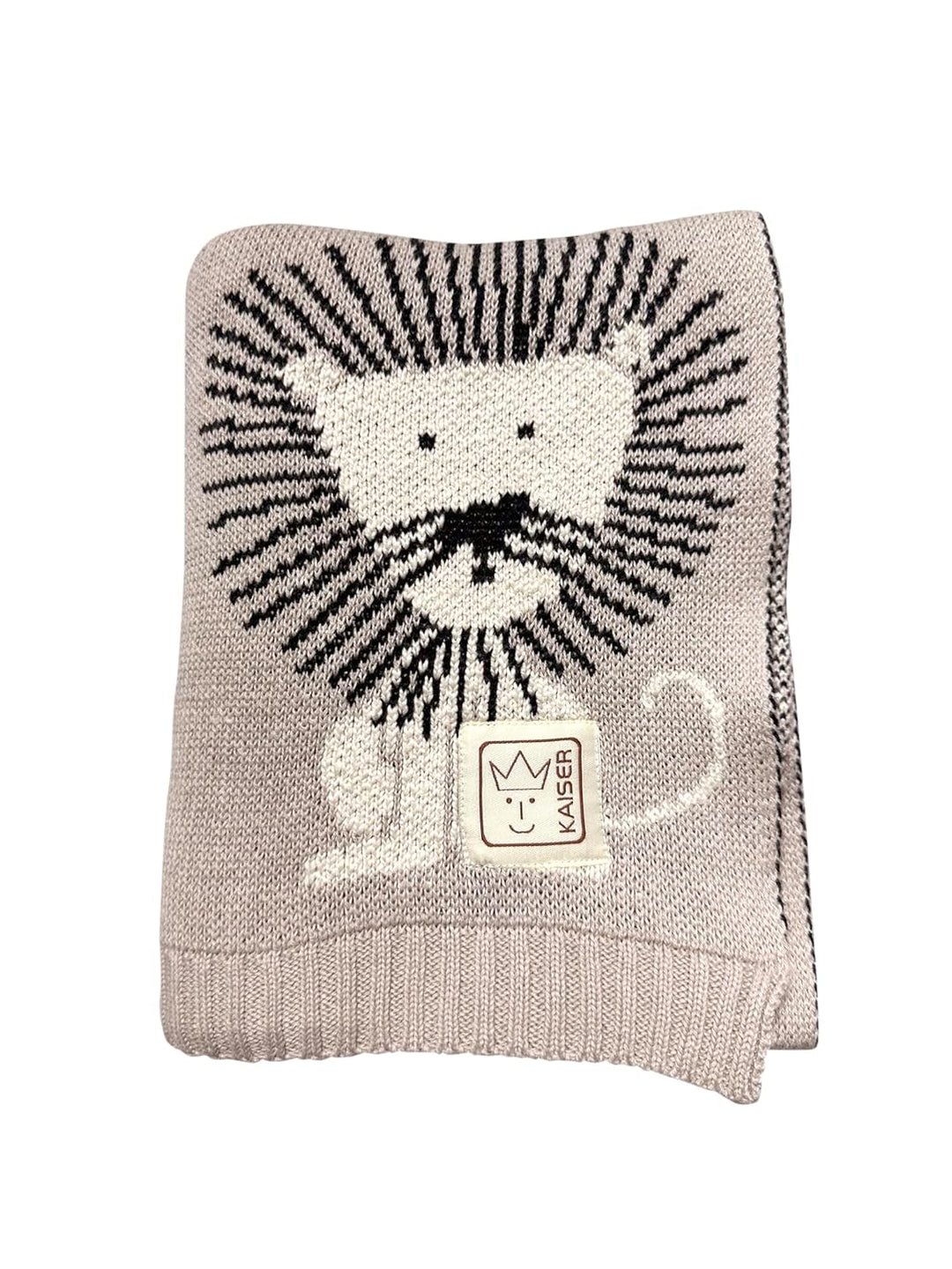 KAISER 65211 LION Babydecke Strick 100% Bio Baumwolle (kbA), atmungsaktive Babydecke, Ganzjährig, Ne