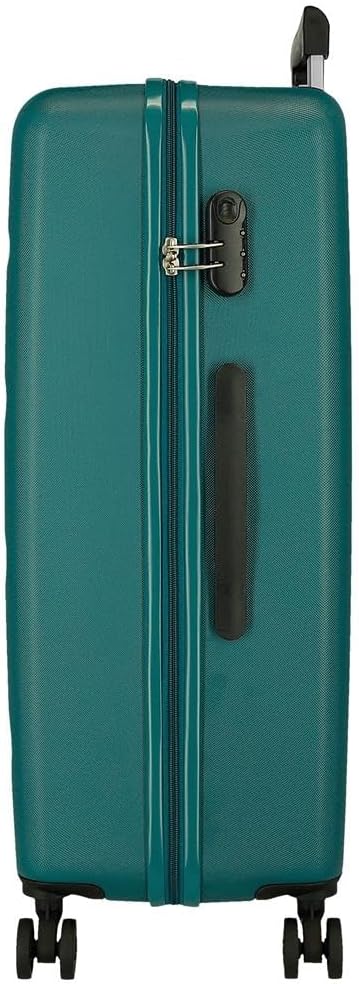 Roll Road Flex Hartschalenkoffer aus ABS-Material, Seitliches Zahlenschloss, 4 Doppelrollen Handgepä