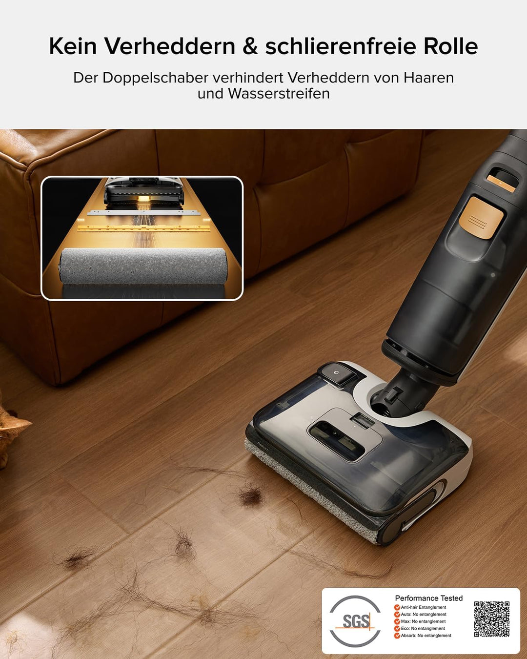 roborock F25 BX Nass Trockensauger, 180° Flach absenkbar, Kabelloser Staubsauger und Mopp in einem m