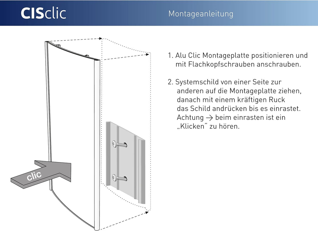SCHILDER Systeme 2 Stk. CIS.clic Büroschild DIN A6 | Schild eloxiert | 110 x 148,5mm | 1,5mm klare A