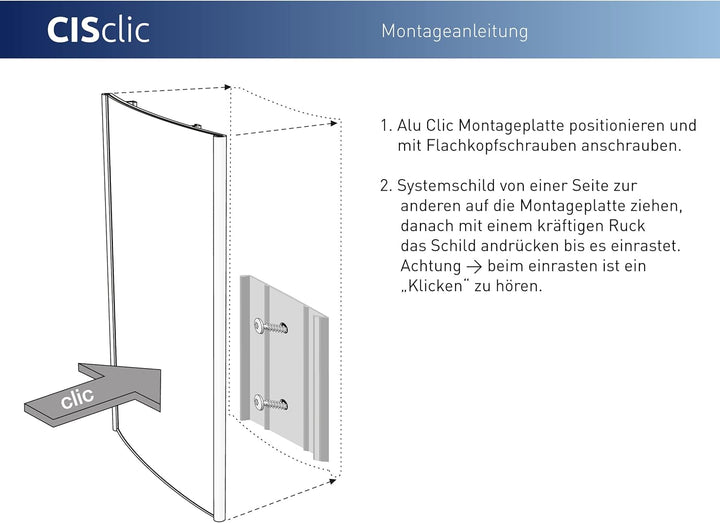 SCHILDER Systeme 2 Stk. CIS.clic Büroschild DIN A6 | Schild eloxiert | 110 x 148,5mm | 1,5mm klare A