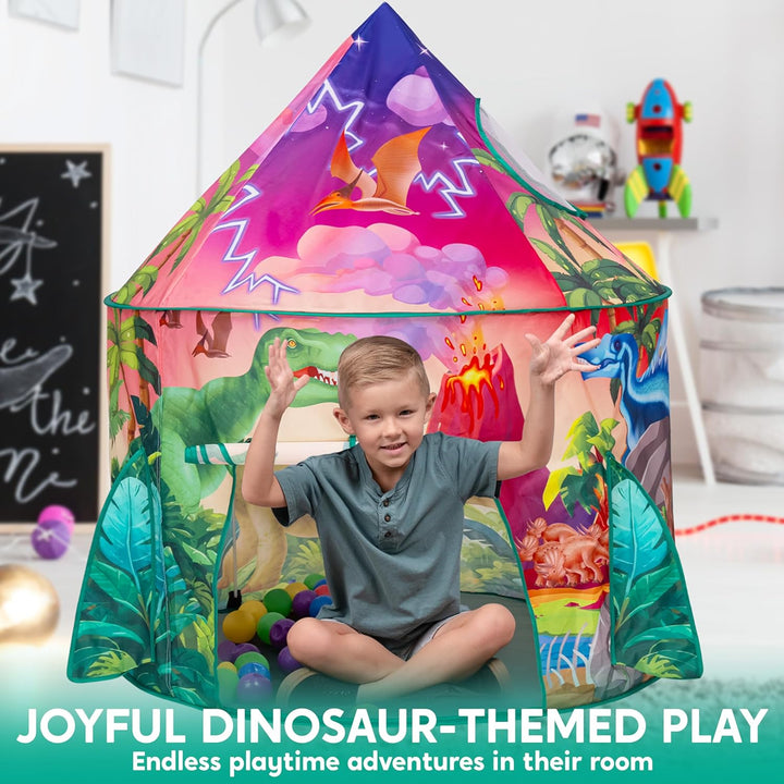 JOYIN Dinosaur Spielzelt für Kinder, Pop Up Dinosaurierzelt, EIN Abenteuer Kinderzelt,Kinderzelt für