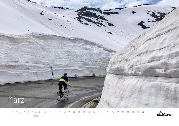 quäldich.de-Rennrad-Kalender 2025 Format DIN A3: Mit 13 Bildern und 12 Touren durch das Radsport-Jah