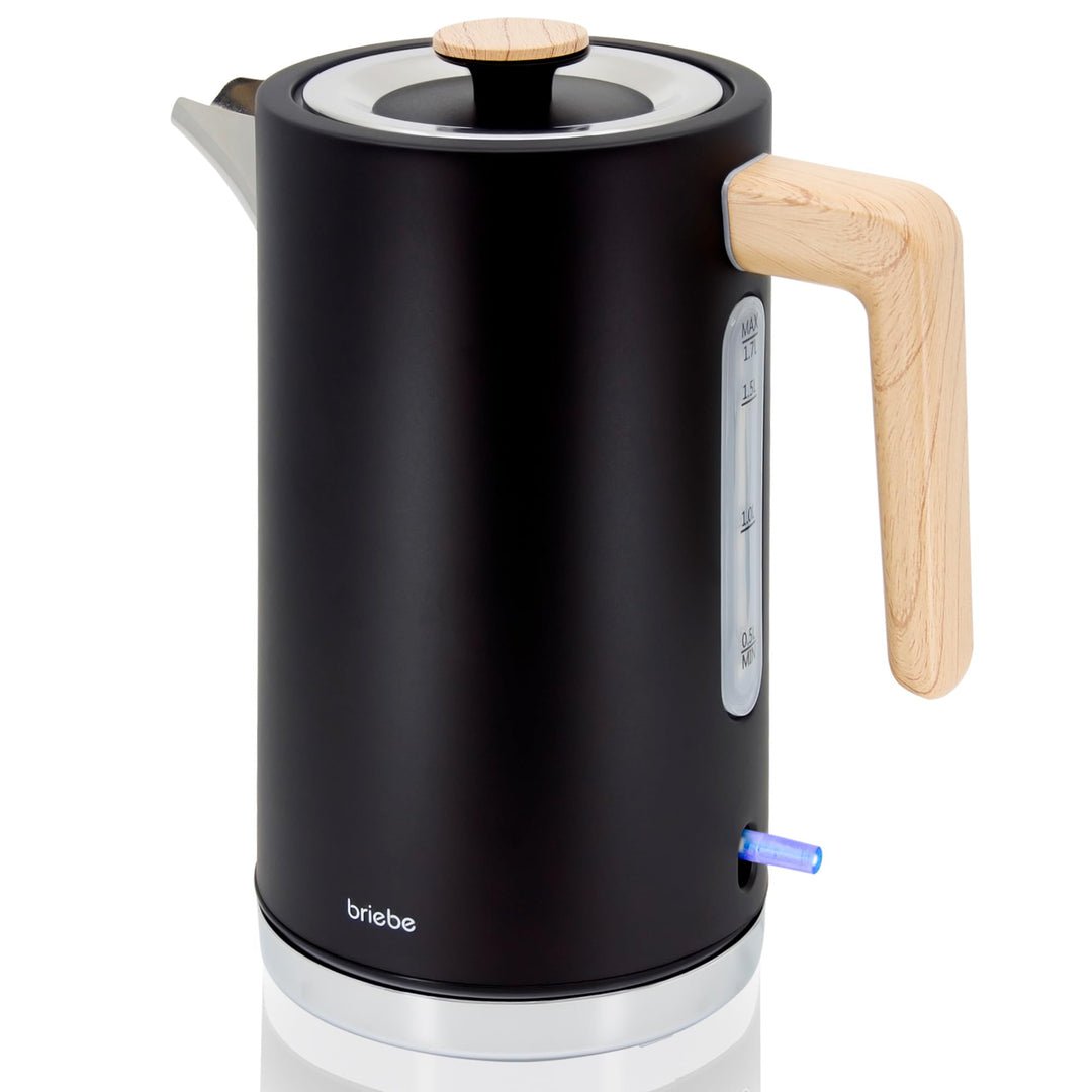briebe Nordic Wasserkocher 1,7L Elektrischer Teekocher 2200W Schnell Aufheizender, BPA-frei, 360° So