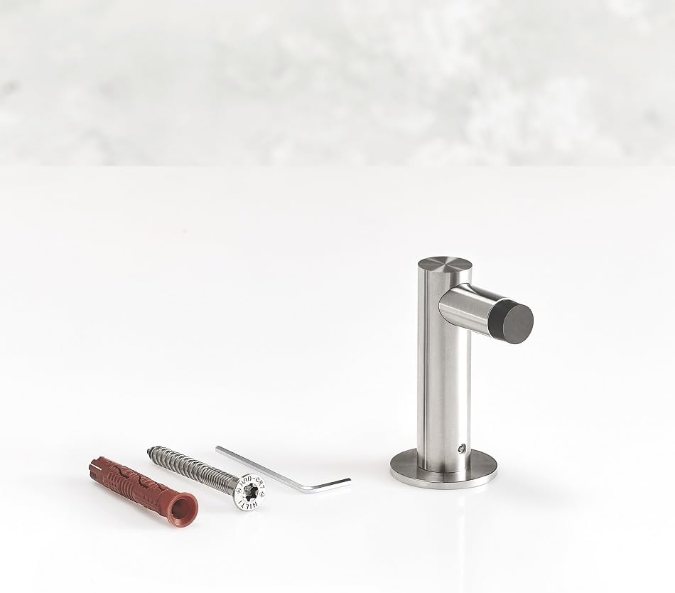 PHOS Design, TSL20-77, Türstopper zur Bodenmontage in L-Form aus Edelstahl Vollmaterial, Türstopper,