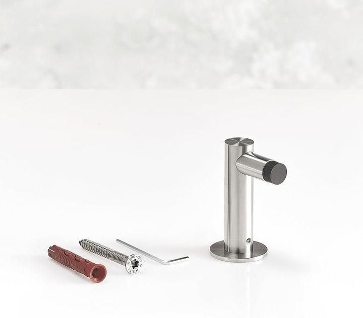 PHOS Design, TSL20-77, Türstopper zur Bodenmontage in L-Form aus Edelstahl Vollmaterial, Türstopper,