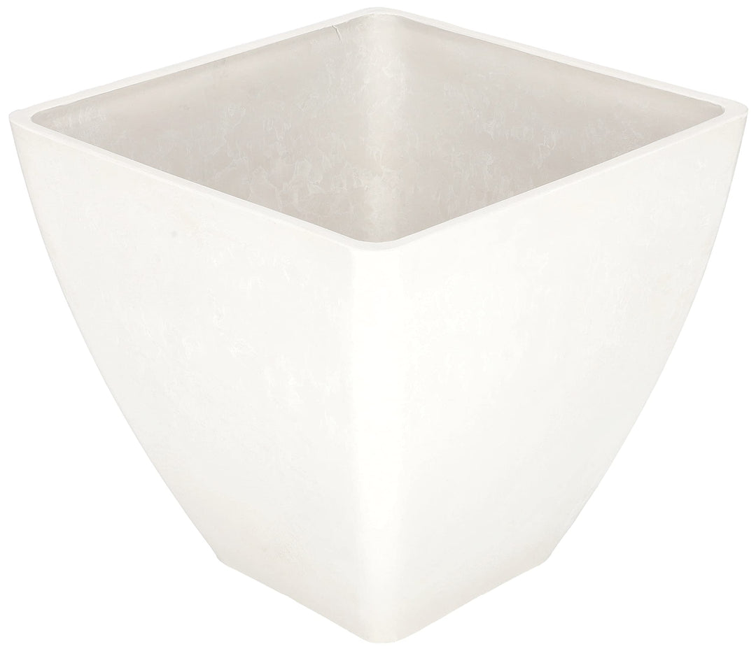 KOTARBAU® Grosser Blumentopf aus recyceltem Verbundwerkstoff für Balkon und Haus 30 x 30 x 28 cm Wei