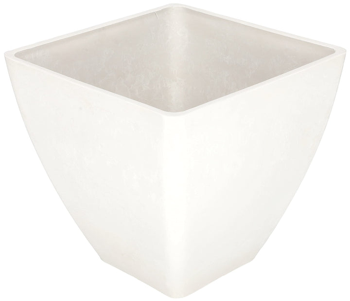 KOTARBAU® Grosser Blumentopf aus recyceltem Verbundwerkstoff für Balkon und Haus 30 x 30 x 28 cm Wei
