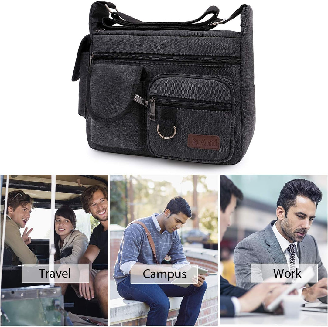 FANDARE Umhängetasche Schultertasche 7.9 inch iPad Tasche Unisex Vintage Canvas Messenger Tasche für