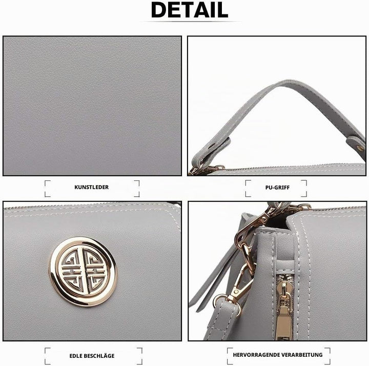 Miss Lulu Handtasche Damen Schultertasche Henkeltasche Pu Leder Elegant Umhängetasche Mittlere Top G