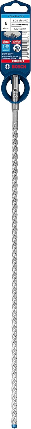 Bosch Professional 1x Expert SDS plus-7X Hammerbohrer (für Stahlbeton, Ø 8,00x465 mm, Zubehör Bohrha
