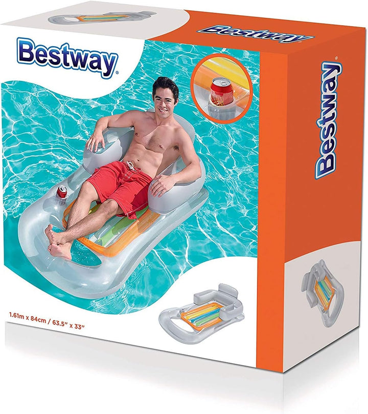 Bestway Luftmatratze 161x 84cm Designer (Grau, 161 x 84 cm) 161 x 84 cm Grau (1er Pack) Single, 161