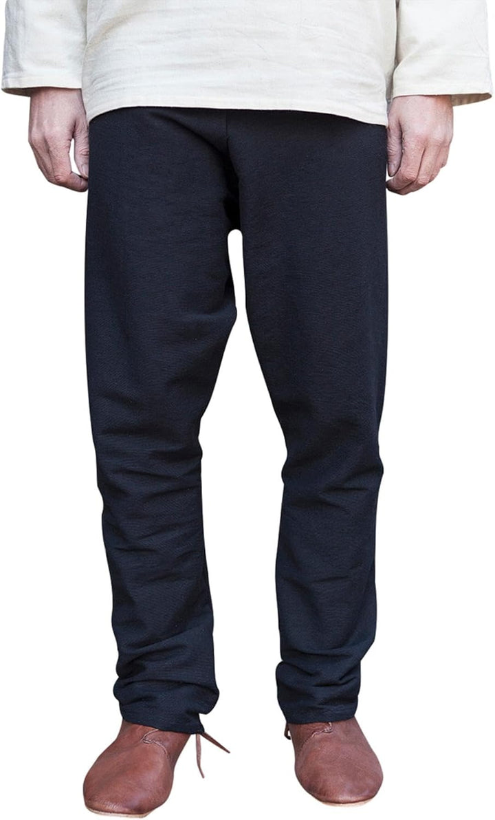 Burgschneider Mittelalter Thorsberghose Wikingerhose Herren schwarz Baumwolle - M M Schwarz, M Schwa