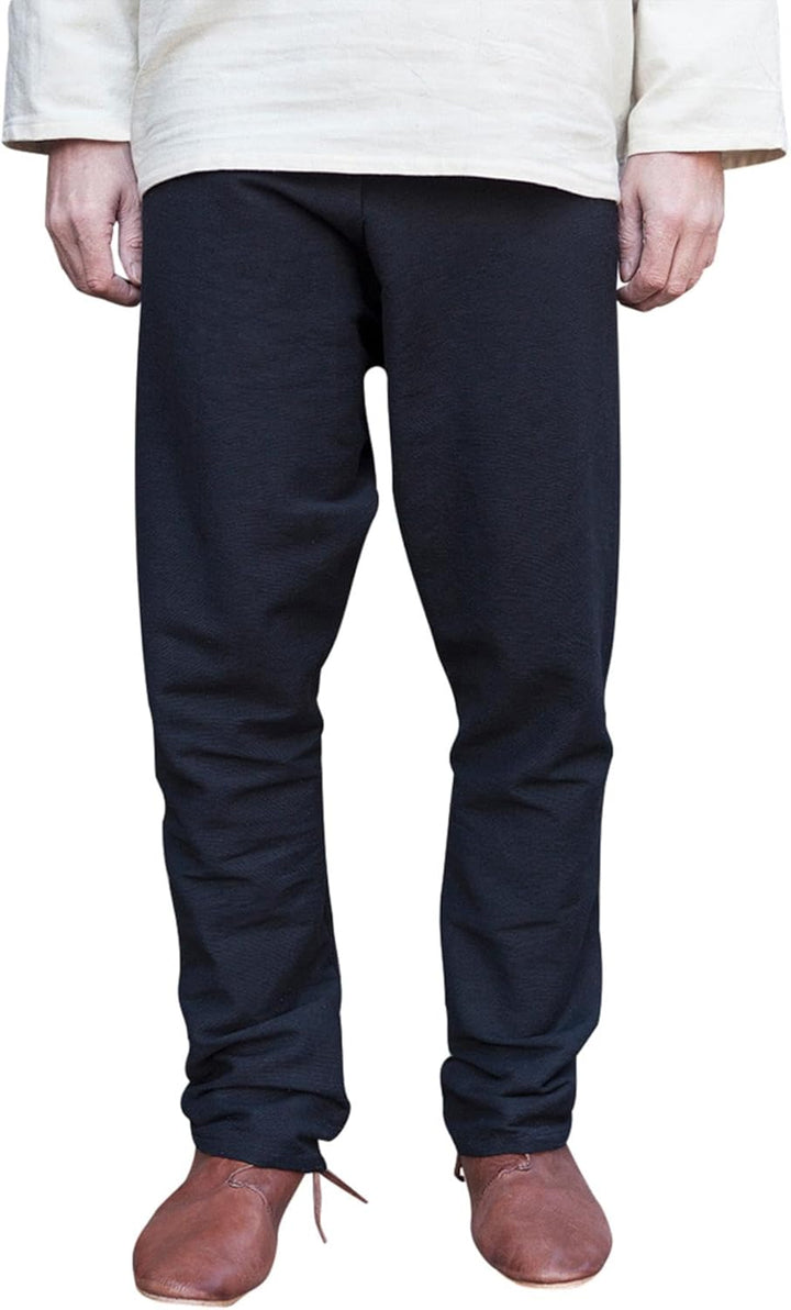 Burgschneider Mittelalter Thorsberghose Wikingerhose Herren schwarz Baumwolle - XXXL
