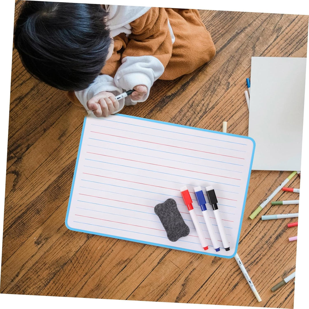 BESPORTBLE Kinder Whiteboard Doppelseitig Linierte Trockene Whiteboard Tafel A4 Tragbar Für Schüler