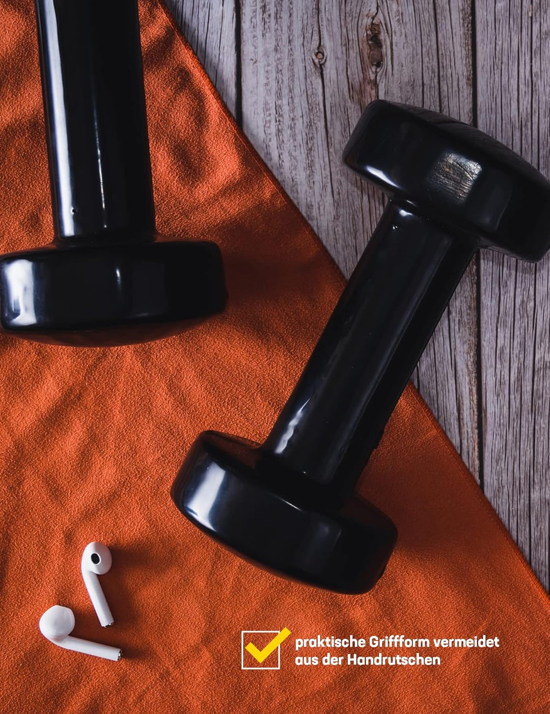 SPORTINATOR Hantel 2er-Set 1, 2, 3 oder 5 kg Hantelset, schwarz fürs Homegym, Studio oder zu Hause i