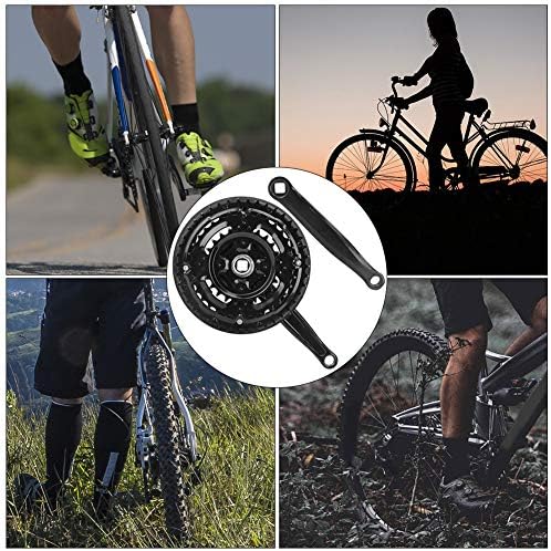 T best Fahrradkurbelgarnitur, Kurbelgarnitur aus Kohlenstoffstahl 24-34-42T mit Kettenabdeckung für