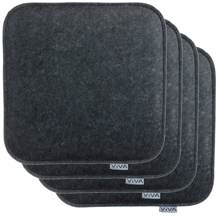 Brandsseller Sitzkissen Filz Eckig Stuhlkissen Sitzauflage Gepolstert - 35 x 35 x 2 cm - 4er Vorteil