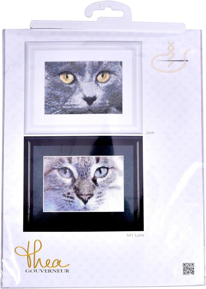 Thea Gouverneur - Kreuzstich-Set - Katzen Jac + Luna - Aida - 16 Count - Für Erwachsene - 541A, Katz