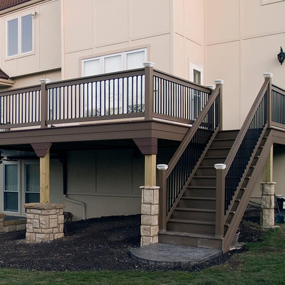 FVTLED 1er Solar Zaunbeleuchtung Pfostenkappe für Mehrere Grössen 7x7,8x8,9x9,10x10 Standardpfosten