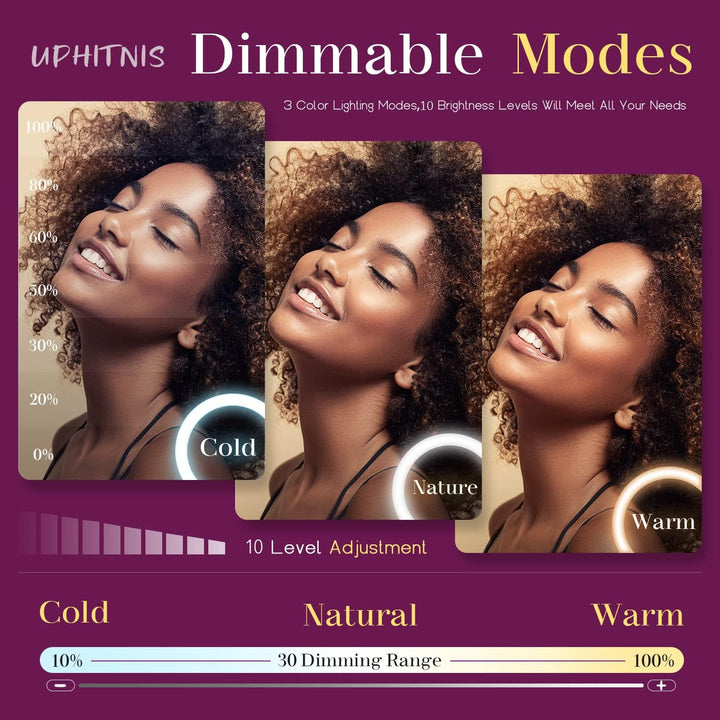 UPhitnis 12 Zoll Ringlicht mit Stativ Handy, Ringlicht mit 63 Zoll Stativ Selfie Ringleuchte mit 3 F